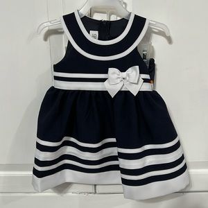 NWT Bonnie Jean Exclusive Navy and White Dress with Panties